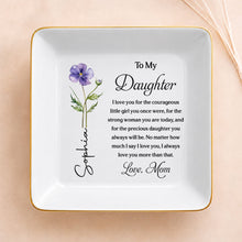 Load image into Gallery viewer, Personalized Custom Jewelry Dish for Daughter with Birth Month Flower