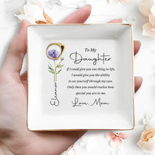 Load image into Gallery viewer, Personalized Birth Flower Jewelry Dish Custom Gift for Daughter