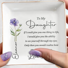 Load image into Gallery viewer, Personalized Birth Flower Jewelry Dish Custom Gift for Daughter