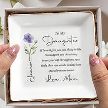 Load image into Gallery viewer, Personalized Birth Flower Jewelry Dish Custom Gift for Daughter