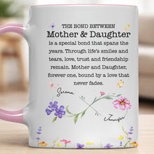 Load image into Gallery viewer, Personalized Floral Infinity Accent Mug Custom Gift for Mom