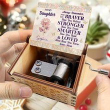 Load image into Gallery viewer, Personalized Wooden Music Box Custom Daughter Gift with Tune