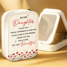 Load image into Gallery viewer, Personalized Jewelry Box with LED Mirror Gift for Daughter