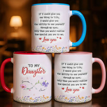 Load image into Gallery viewer, Personalized Accent Mug Birth Month Flowers Infinity for Daughter