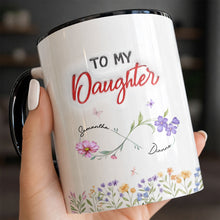Load image into Gallery viewer, Personalized Accent Mug Birth Month Flowers Infinity for Daughter
