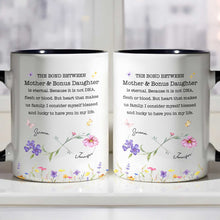 Load image into Gallery viewer, Personalized Accent Mug Custom Birth Flowers Bonus Daughter Gift