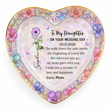 Load image into Gallery viewer, Personalized Heart Jewelry Dish Custom Name Gift for Daughter