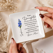 Load image into Gallery viewer, Personalized Jewelry Dish Birth Month Flower Gift for Daughter