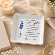 Load image into Gallery viewer, Personalized Jewelry Dish Birth Month Flower Gift for Daughter