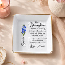 Load image into Gallery viewer, Personalized Jewelry Dish Birth Month Flower Gift for Daughter
