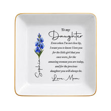 Load image into Gallery viewer, Personalized Jewelry Dish Birth Month Flower Gift for Daughter