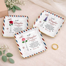 Load image into Gallery viewer, Personalized Jewelry Dish for Daughter Wedding Day Gift - Ceramic with Rose Design