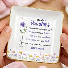 Load image into Gallery viewer, Personalized Ceramic Jewelry Dish Custom Name Gift for Daughter