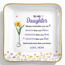 Load image into Gallery viewer, Personalized Ceramic Jewelry Dish Custom Name Gift for Daughter
