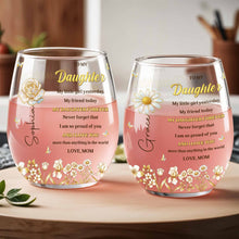 Load image into Gallery viewer, Personalized Stemless Wine Glass Custom Name For Daughter Gift