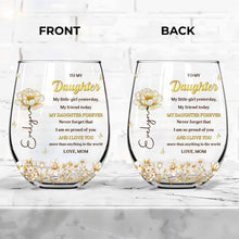 Load image into Gallery viewer, Personalized Stemless Wine Glass Custom Name For Daughter Gift