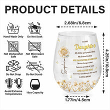 Load image into Gallery viewer, Personalized Stemless Wine Glass Custom Name For Daughter Gift