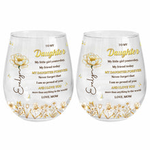 Load image into Gallery viewer, Personalized Stemless Wine Glass Custom Name For Daughter Gift