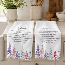 Load image into Gallery viewer, Personalized Kitchen Towel Gift for Daughter - Birth Flower Design