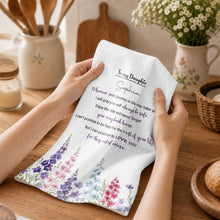 Load image into Gallery viewer, Personalized Kitchen Towel Gift for Daughter - Birth Flower Design