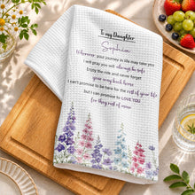 Load image into Gallery viewer, Personalized Kitchen Towel Gift for Daughter - Birth Flower Design