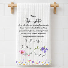 Load image into Gallery viewer, Personalized Kitchen Towel for Daughter with Birth Month Flower Gift