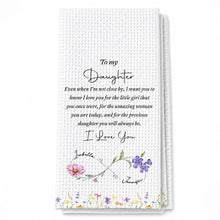 Load image into Gallery viewer, Personalized Kitchen Towel for Daughter with Birth Month Flower Gift