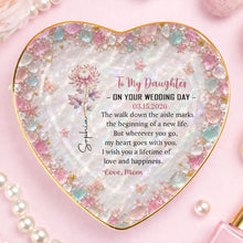 Load image into Gallery viewer, Personalized Heart Jewelry Dish Custom Name Gift for Daughter Wedding Day