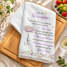 Load image into Gallery viewer, Personalized Kitchen Towel for Daughter with Butterflies Gift
