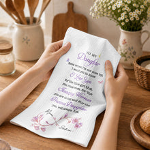 Load image into Gallery viewer, Personalized Kitchen Towel for Daughter Infinity Flowers Gift