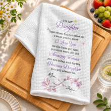 Load image into Gallery viewer, Personalized Kitchen Towel for Daughter Infinity Flowers Gift
