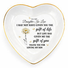 Load image into Gallery viewer, Personalized Heart-Shaped Jewelry Dish Custom Name Gift for Daughter-in-Law