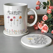 Load image into Gallery viewer, Personalized Flower Ceramic Coaster Gift for Daughter-in-Law