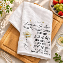 Load image into Gallery viewer, Personalized Kitchen Towel Custom Flower Gift for Daughter-in-Law
