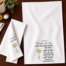 Load image into Gallery viewer, Personalized Kitchen Towel Custom Flower Gift for Daughter-in-Law