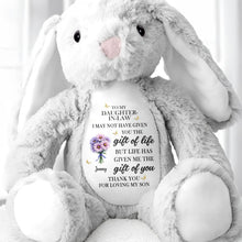 Load image into Gallery viewer, Personalized Plush Bunny Custom Name Gift for Daughter-In-Law