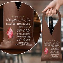 Load image into Gallery viewer, Personalized Leather Wine Bag Custom Name Gift for Daughter-in-Law