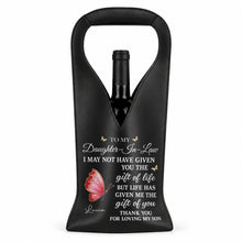 Load image into Gallery viewer, Personalized Leather Wine Bag Custom Name Gift for Daughter-in-Law