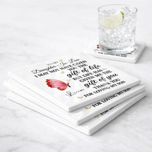 Load image into Gallery viewer, Personalized Square Ceramic Coaster Custom Gift for Daughter-in-Law