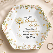 Load image into Gallery viewer, Personalized Hexagonal Ceramic Jewelry Dish Custom Gift for Daughter-in-Law