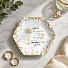 Load image into Gallery viewer, Personalized Hexagonal Ceramic Jewelry Dish Custom Gift for Daughter-in-Law