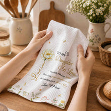 Load image into Gallery viewer, Personalized Birth Month Flowers Kitchen Towel Gift for Daughter-in-Law