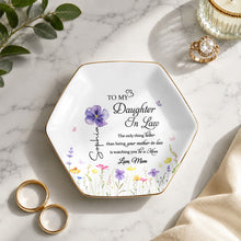 Load image into Gallery viewer, Personalized Birth Month Flower Jewelry Dish Custom Gift for Daughter-in-Law