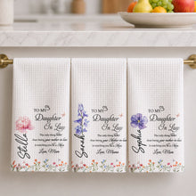 Load image into Gallery viewer, Personalized Kitchen Towel Custom Flowers Gift for Daughter-in-Law