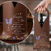 Load image into Gallery viewer, Personalized Leather Wine Bag Custom Name Gift for Daughter-in-Law