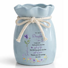 Load image into Gallery viewer, Personalized Ribbon Tie Flower Vase Custom Name for Daughter-in-Law Gift