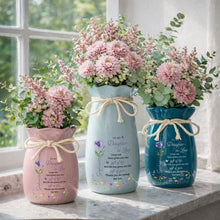 Load image into Gallery viewer, Personalized Ribbon Tie Flower Vase Custom Name for Daughter-in-Law Gift