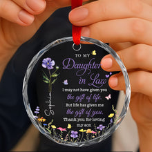 Load image into Gallery viewer, Personalized Birth Month Flower Glass Ornament for Daughter-in-Law Gift