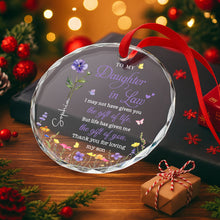 Load image into Gallery viewer, Personalized Birth Month Flower Glass Ornament for Daughter-in-Law Gift