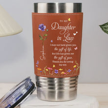 Load image into Gallery viewer, Personalized Leather Tumbler Custom Name Gift for Daughter-In-Law